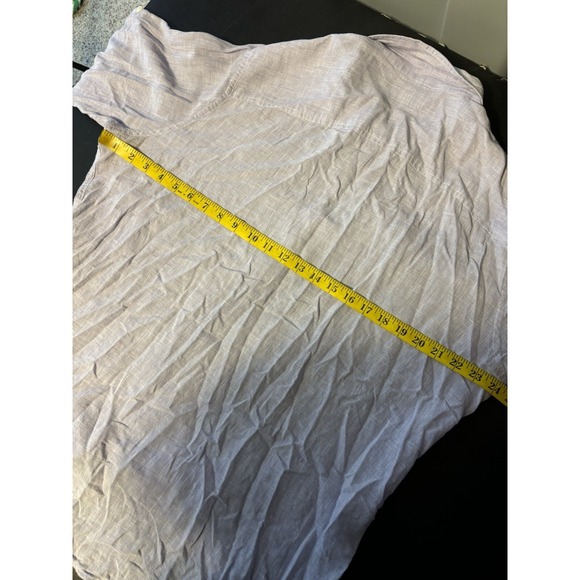 Men's MICHAEL KORS Purple Linen Blend Size XL Button Front Shirt - Picture 7 of 8